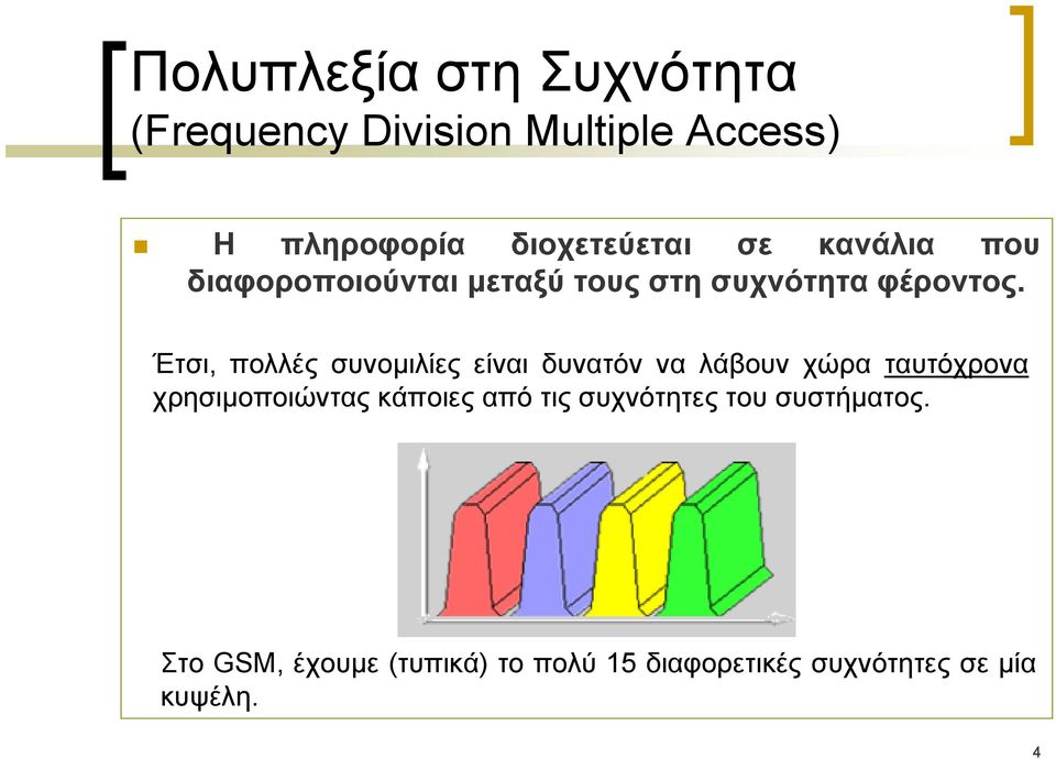 Έτσι, πολλές συνομιλίες είναι δυνατόν να λάβουν χώρα ταυτόχρονα χρησιμοποιώντας κάποιες