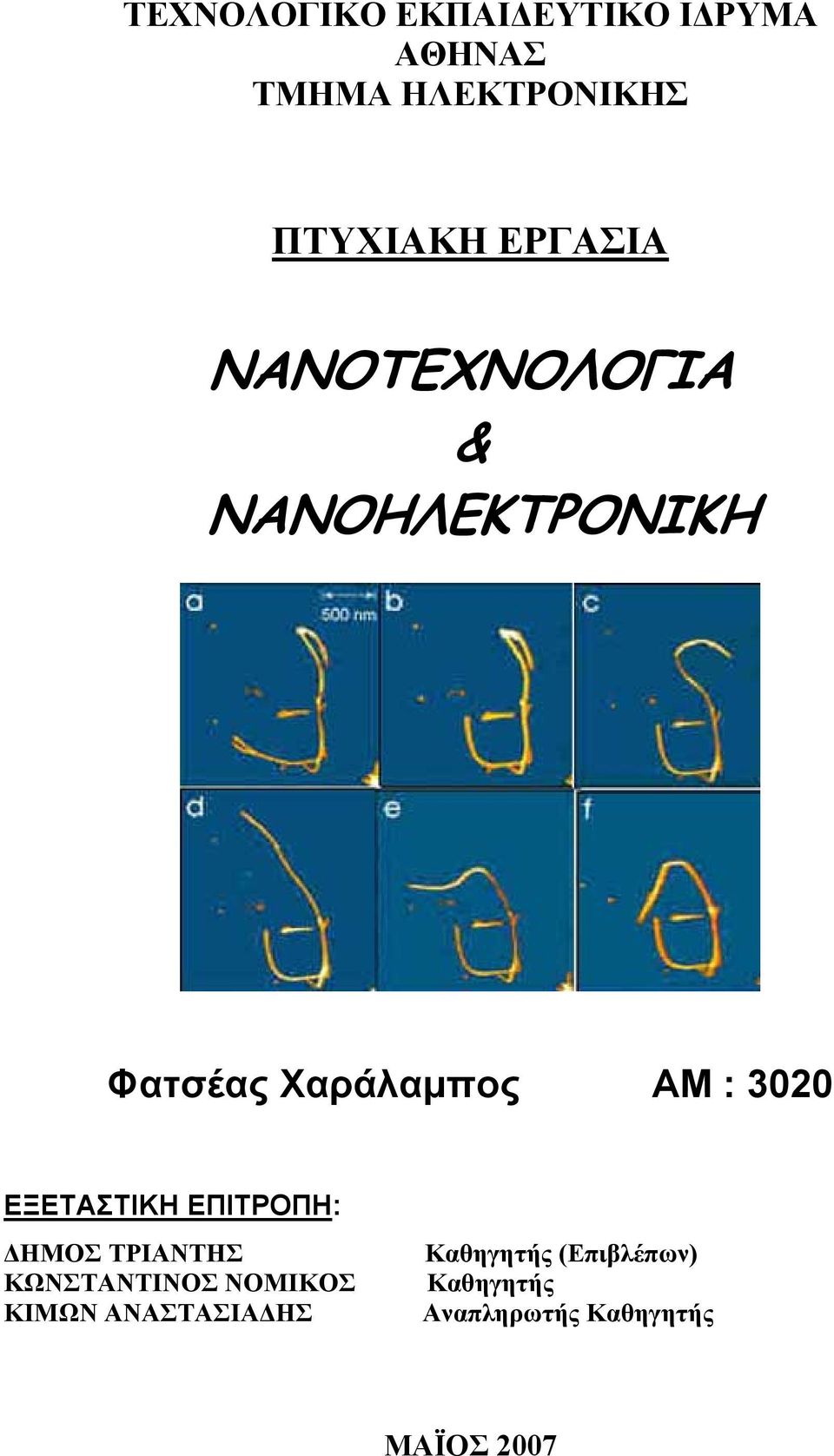 ΕΞΕΤΑΣΤΙΚΗ ΕΠΙΤΡΟΠΗ: ΔΗΜΟΣ ΤΡΙΑΝΤΗΣ ΚΩΝΣΤΑΝΤΙΝΟΣ ΝΟΜΙΚΟΣ ΚΙΜΩΝ