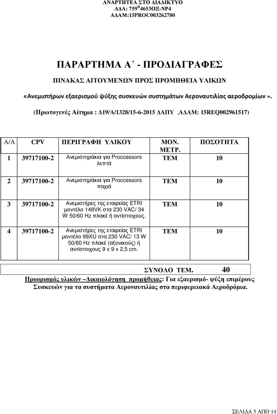 1 39717100-2 Ανεµιστηράκια για Proccessors λεπτά 2 39717100-2 Ανεµιστηράκια για Proccessors παχιά 3 39717100-2 Ανεµιστήρες της εταιρείας ETRI µοντέλο 148VK στα 230 VAC/ 34 W 50/60 Hz πλακέ ή