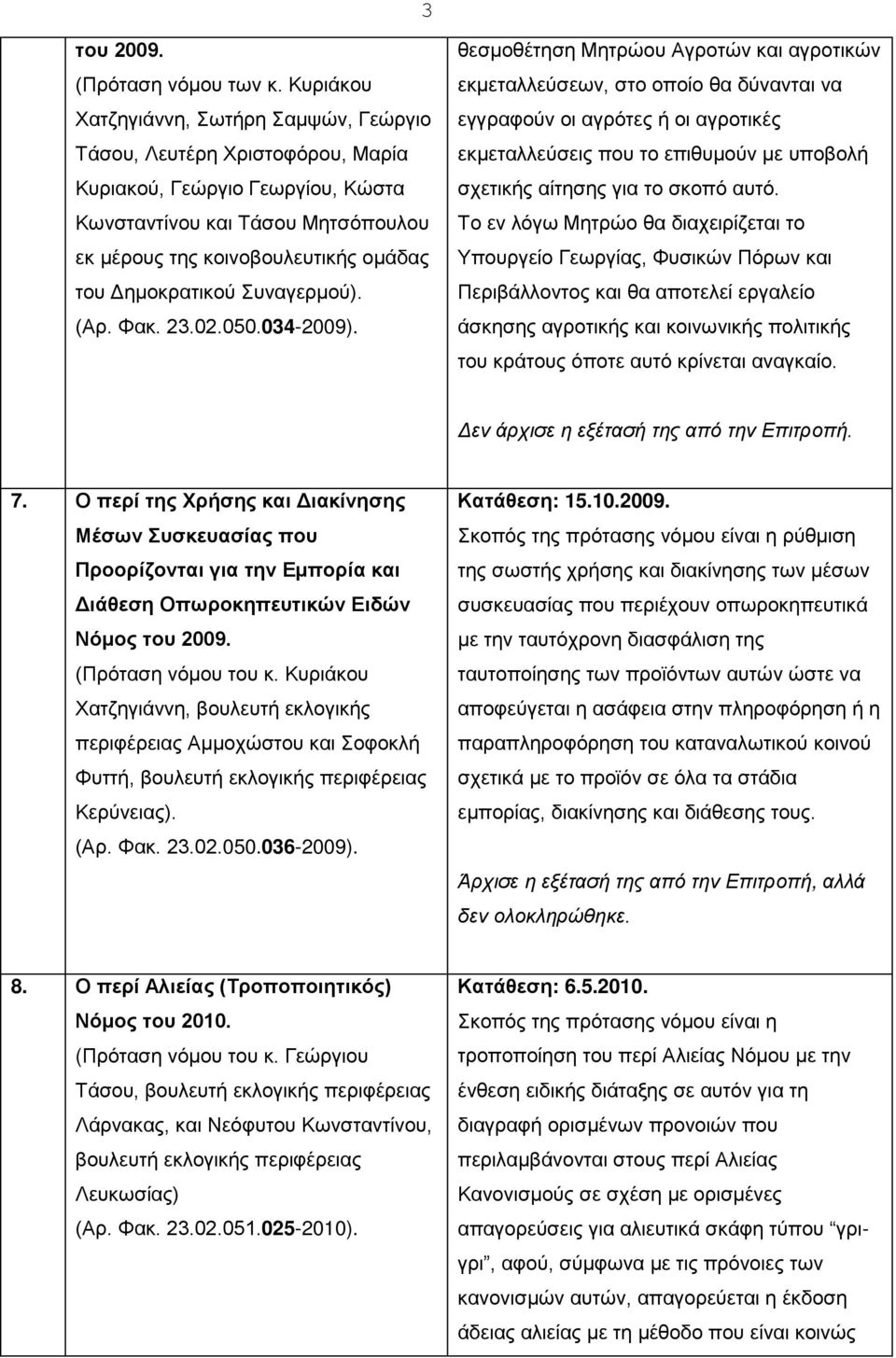 Δημοκρατικού Συναγερμού). (Αρ. Φακ. 23.02.050.034-2009).