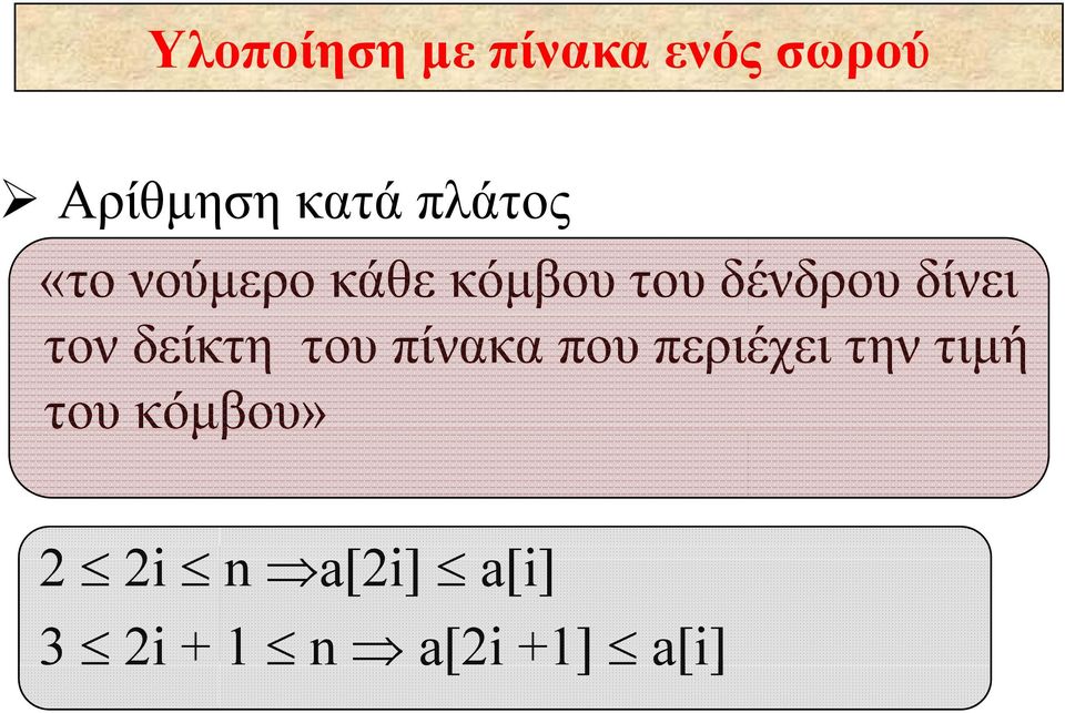 δίνει τον δείκτη του πίνακα που περιέχει την