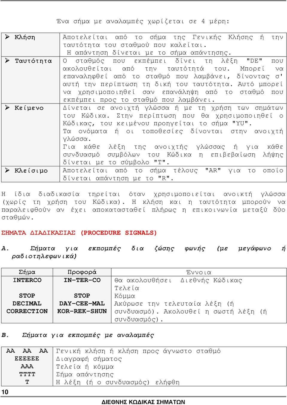 Μπορεί να επαναληφθεί από το σταθµό που λαµβάνει, δίνοντας σ' αυτή την περίπτωση τη δική του ταυτότητα.