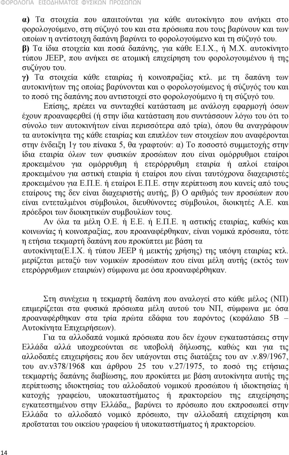 γ) Τα στοιχεία κάθε εταιρίας ή κοινοπραξίας κτλ.