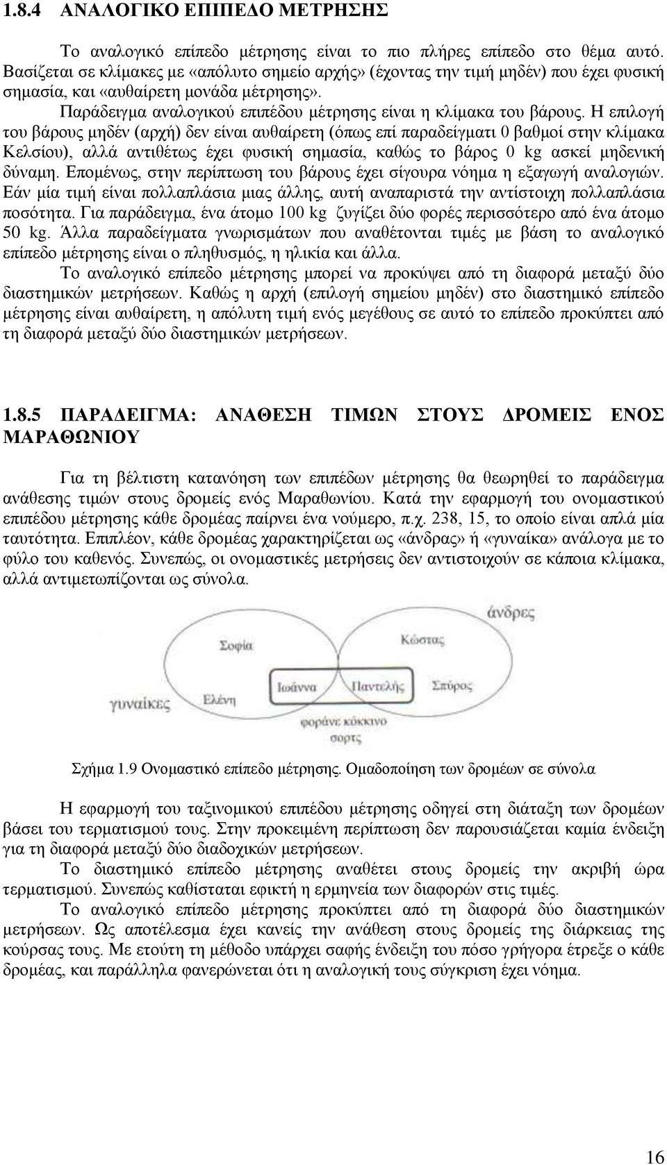 Η επιλογή του βάρους μηδέν (αρχή) δεν είναι αυθαίρετη (όπως επί παραδείγματι 0 βαθμοί στην κλίμακα Κελσίου), αλλά αντιθέτως έχει φυσική σημασία, καθώς το βάρος 0 kg ασκεί μηδενική δύναμη.