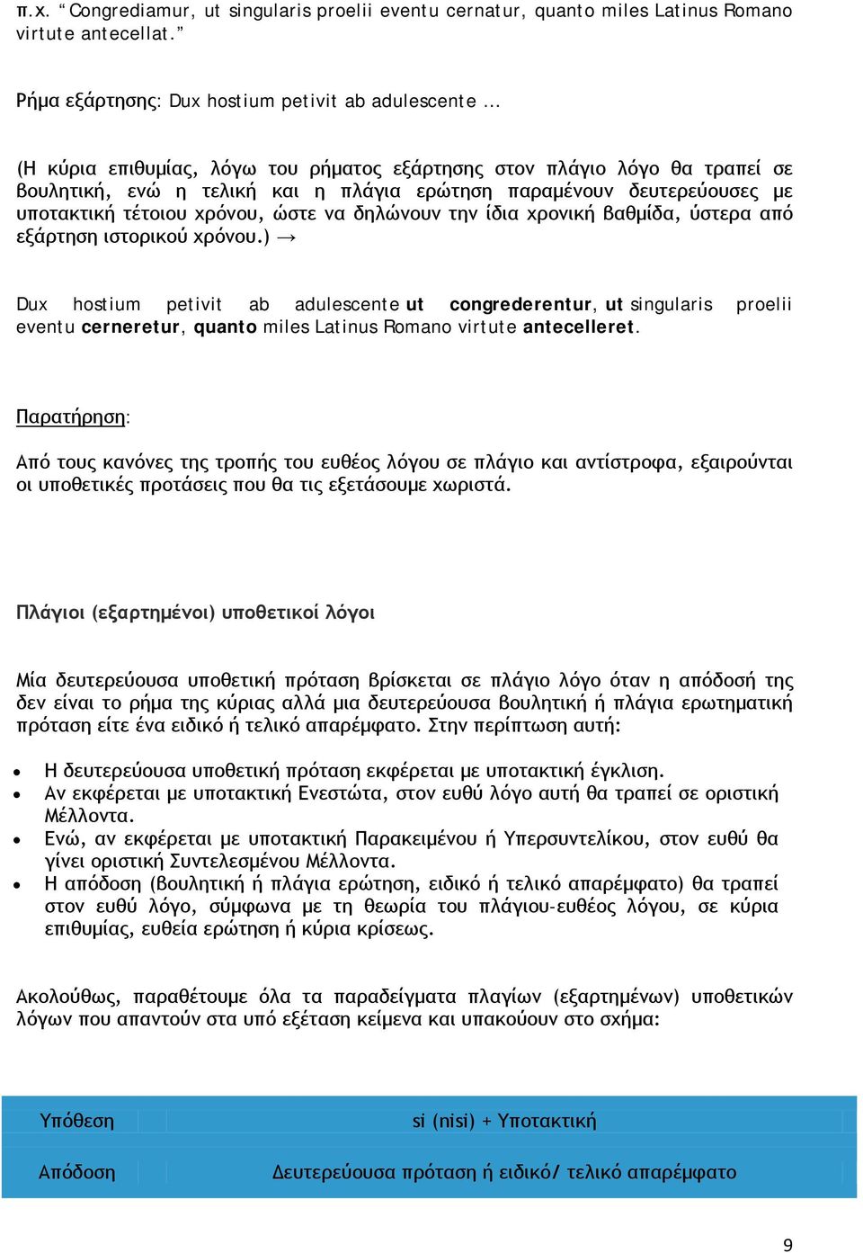 με υποτακτική τέτοιου χρόνου, ώστε να δηλώνουν την ίδια χρονική βαθμίδα, ύστερα από εξάρτηση ιστορικού χρόνου.