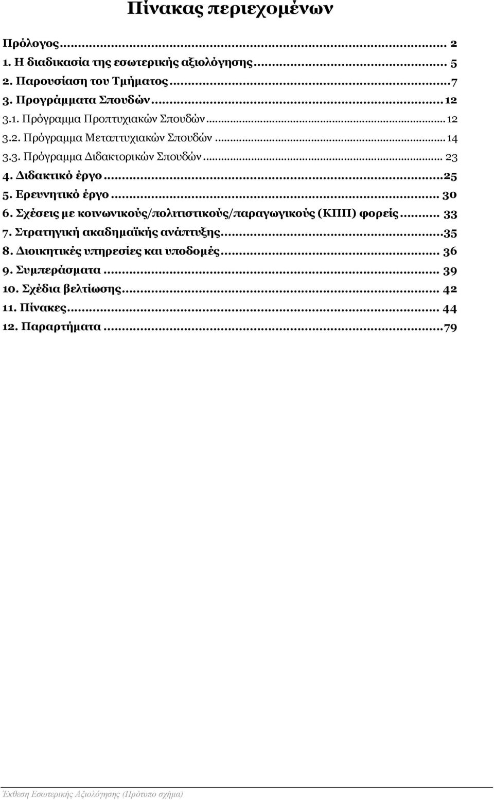 Διδακτικό έργο...25 5. Ερευνητικό έργο... 30 6. Σχέσεις με κοινωνικούς/πολιτιστικούς/παραγωγικούς (ΚΠΠ) φορείς... 33 7.