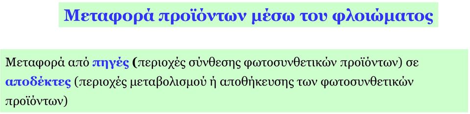 φωτοσυνθετικών προϊόντων) σε αποδέκτες