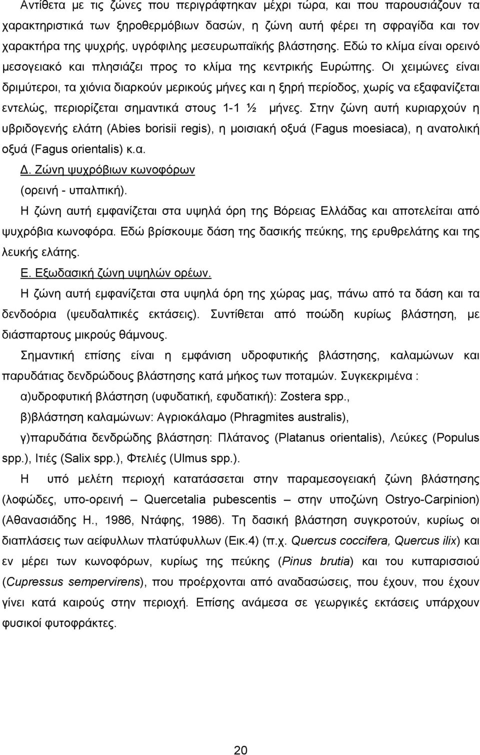 Οι χειμώνες είναι δριμύτεροι, τα χιόνια διαρκούν μερικούς μήνες και η ξηρή περίοδος, χωρίς να εξαφανίζεται εντελώς, περιορίζεται σημαντικά στους 1-1 ½ μήνες.