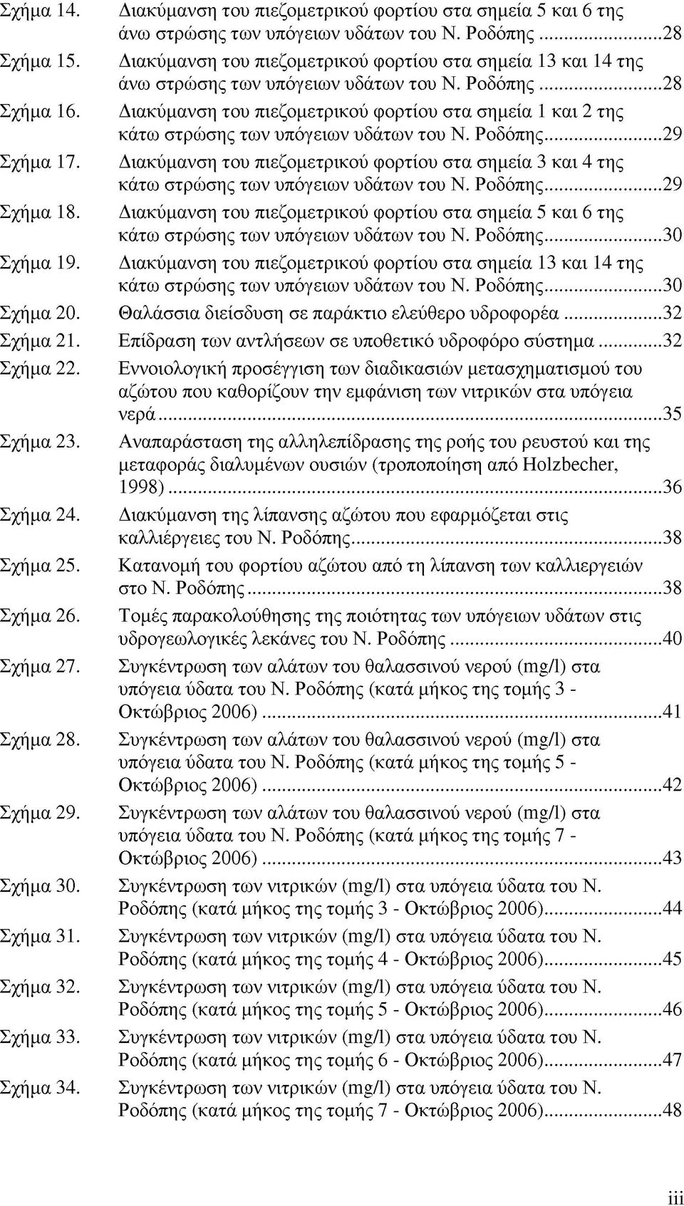 Διακύμανση του πιεζομετρικού φορτίου στα σημεία 1 και 2 της κάτω στρώσης των υπόγειων υδάτων του Ν. Ροδόπης... 29 Σχήμα 17.