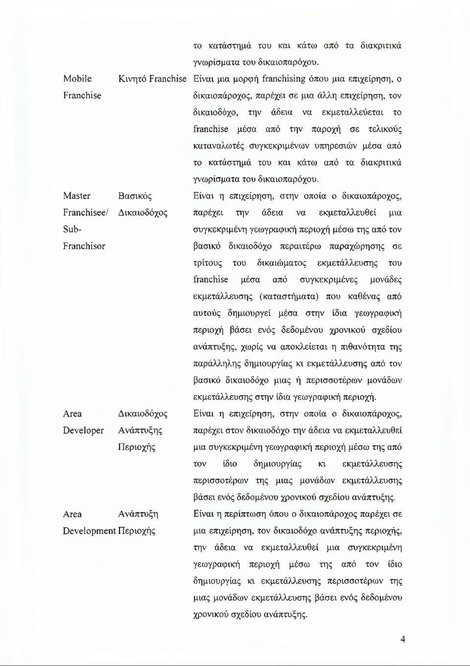 Είναι μια μορφή franchising όπου μια επιχείρηση, ο δικαιοπάροχος, παρέχει σε μια άλλη επιχείρηση, τον δικαιοδόχο, την άδεια να εκμεταλλεύεται το franchise μέσα από την παροχή σε τελικούς καταναλωτές