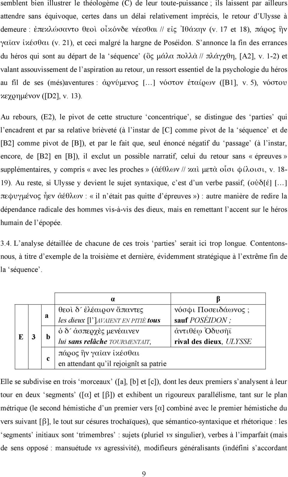 S annonce la fin des errances du héros qui sont au départ de la séquence (ὃς μάλα πολλὰ // πλάγχθη, [A2], v.