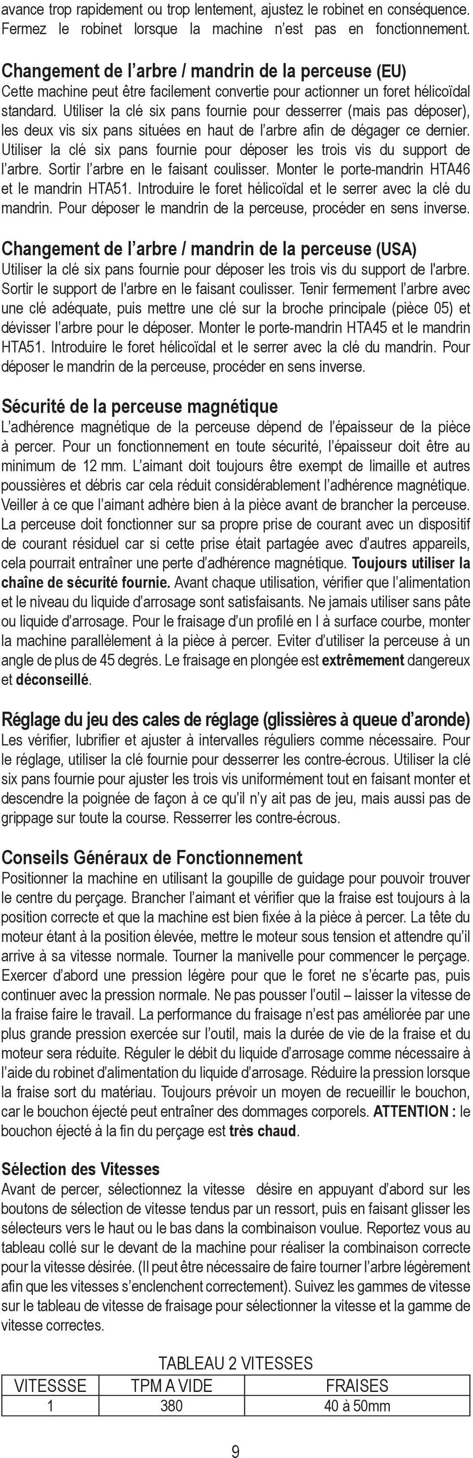 Utiliser la clé six pans fournie pour desserrer (mais pas déposer), les deux vis six pans situées en haut de l arbre afin de dégager ce dernier.