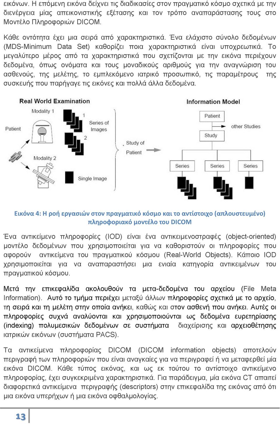 Το μεγαλύτερο μέρος από τα χαρακτηριστικά που σχετίζονται με την εικόνα περιέχουν δεδομένα, όπως ονόματα και τους μοναδικούς αριθμούς για την αναγνώριση του ασθενούς, της μελέτης, το εμπλεκόμενο