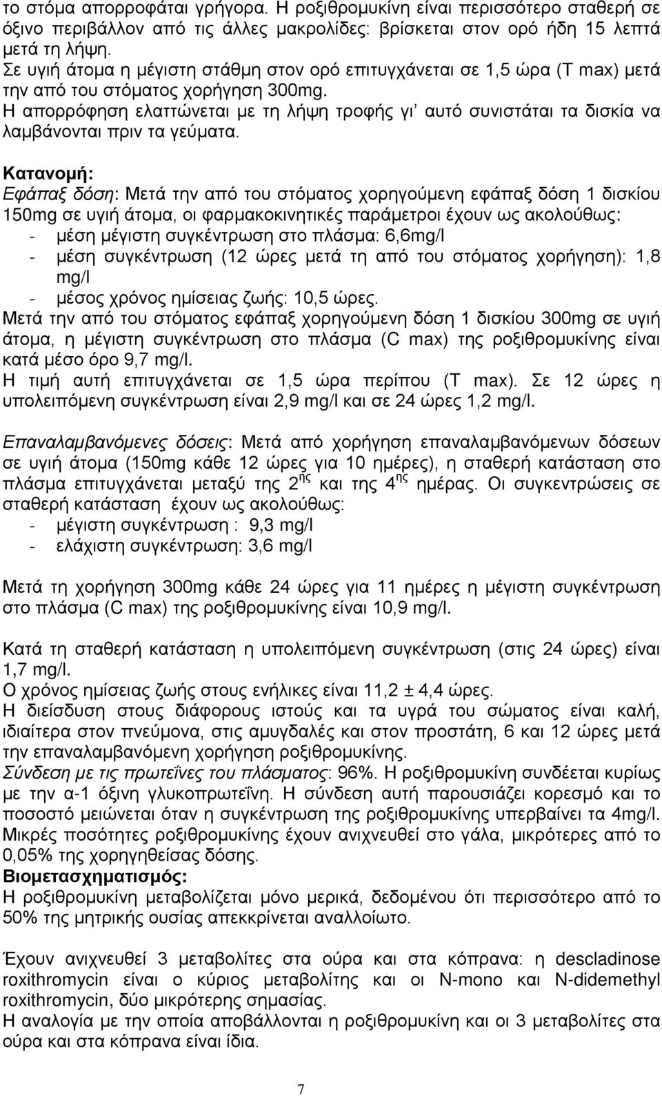 Η απορρόφηση ελαττώνεται με τη λήψη τροφής γι αυτό συνιστάται τα δισκία να λαμβάνονται πριν τα γεύματα.