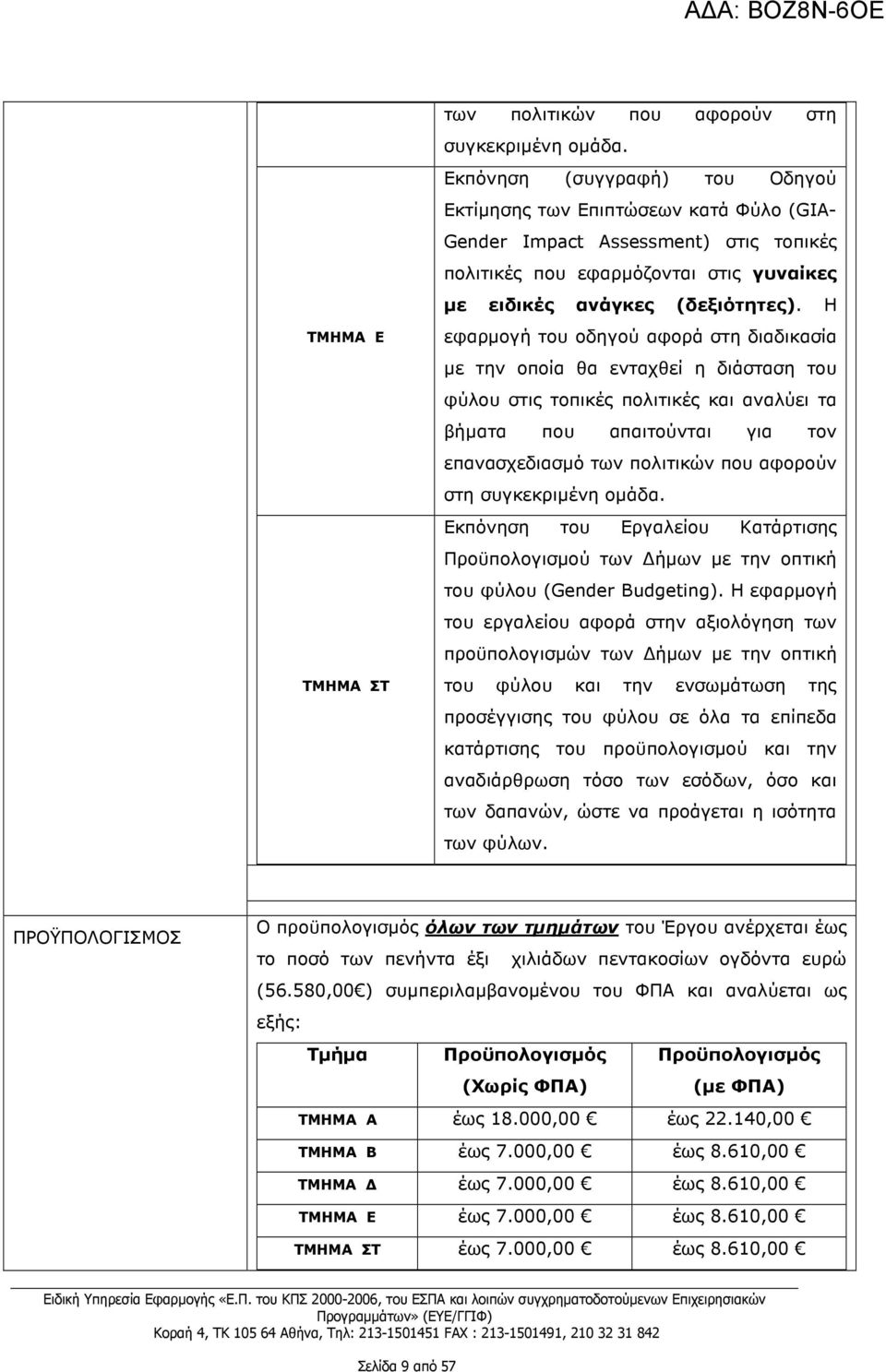 Η εφαρµογή του οδηγού αφορά στη διαδικασία µε την οποία θα ενταχθεί η διάσταση του φύλου στις τοπικές πολιτικές και αναλύει τα βήµατα που απαιτούνται για τον επανασχεδιασµό των πολιτικών που αφορούν