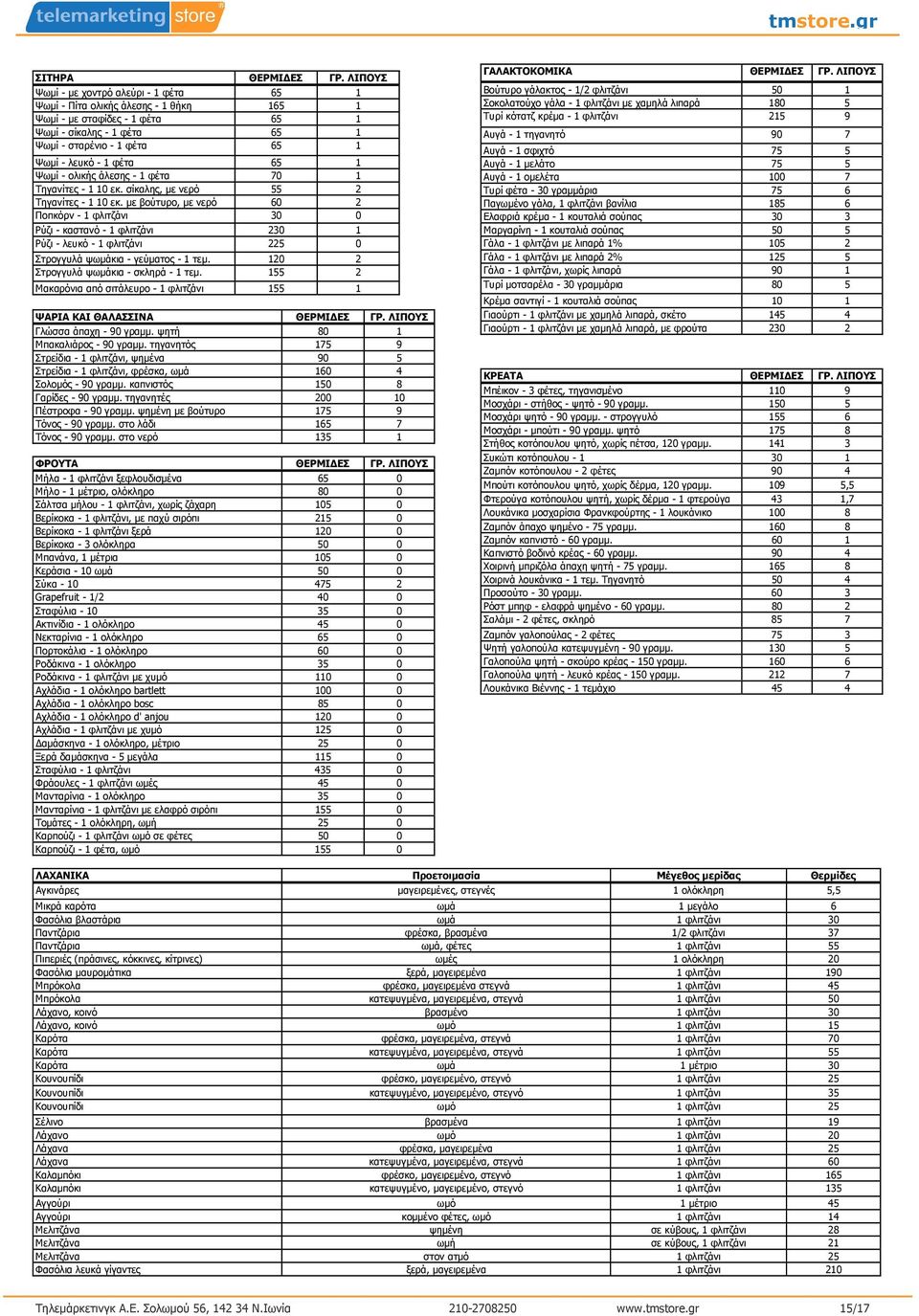 65 1 Ψωµί - ολικής άλεσης - 1 φέτα 70 1 Τηγανίτες - 1 10 εκ. σίκαλης, µε νερό 55 2 Τηγανίτες - 1 10 εκ.