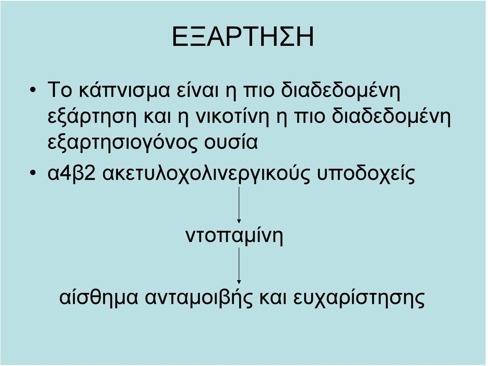 εξαρτησιογόνος ουσία α4β2 ακετυλοχολινεργικούς