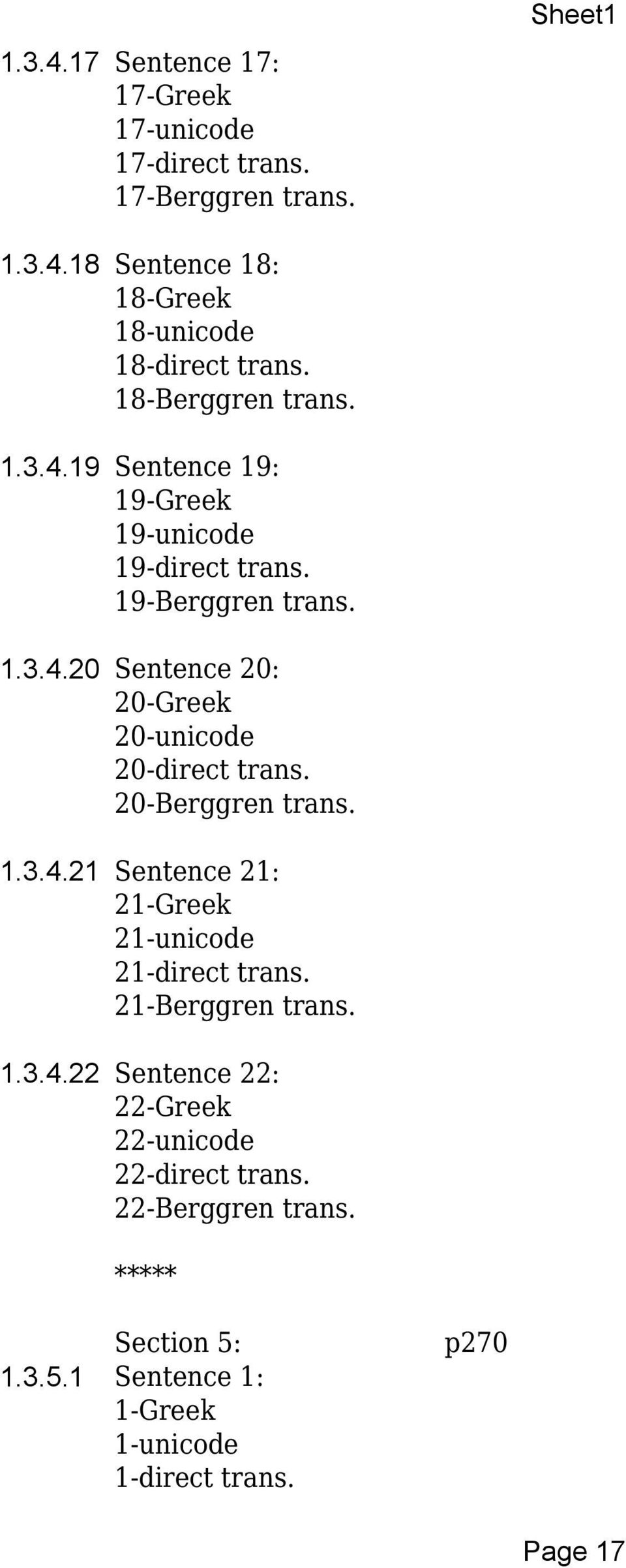 20-Berggren trans. 1.3.4.21 Sentence 21: 21-Greek 21-unicode 21-direct trans. 21-Berggren trans. 1.3.4.22 Sentence 22: 22-Greek 22-unicode 22-direct trans.