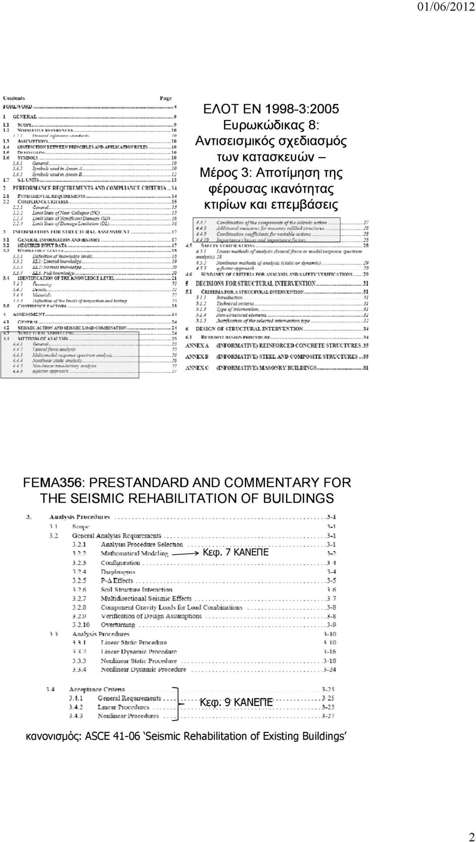 PRESTANDARD AND COMMENTARY FOR THE SEISMIC REHABILITATION OF BUILDINGS Κεφ.