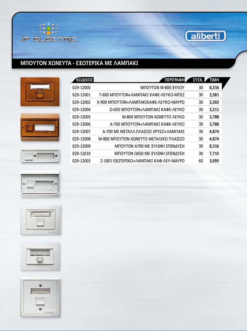 Α-700 ΜΠΟΥΤΟΝ+ΛΑΜΠΑΚΙ ΚΑΦΕ-ΛΕΥΚΟ 30 3,788 029-12007 Α-700 ΜΕ ΜΕΤΑΛΛ.