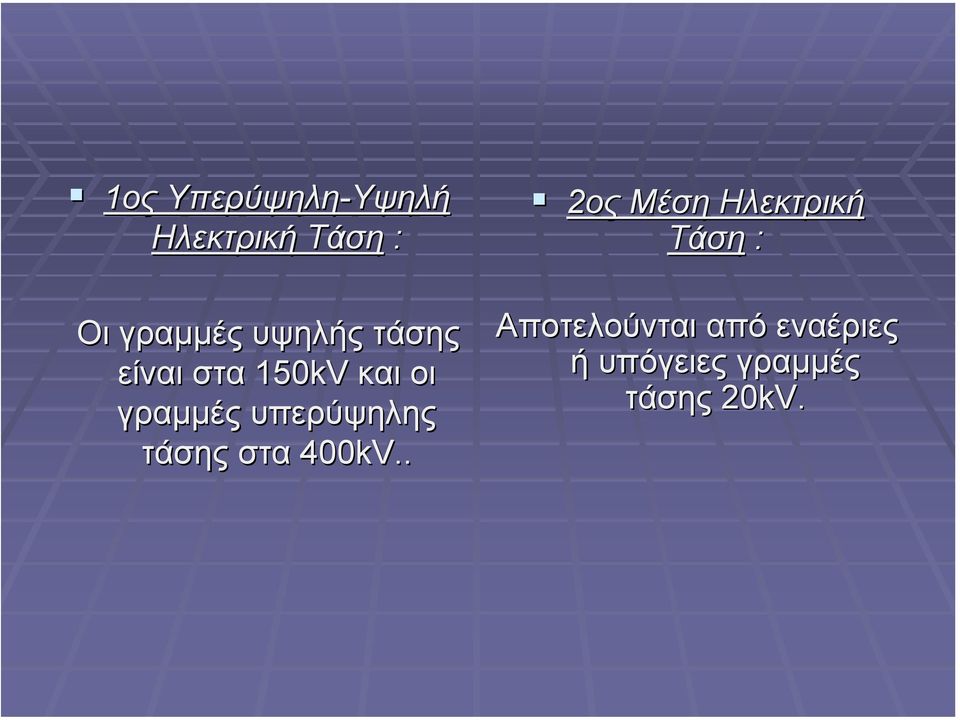 υπερύψηλης τάσης στα 400kV kv.