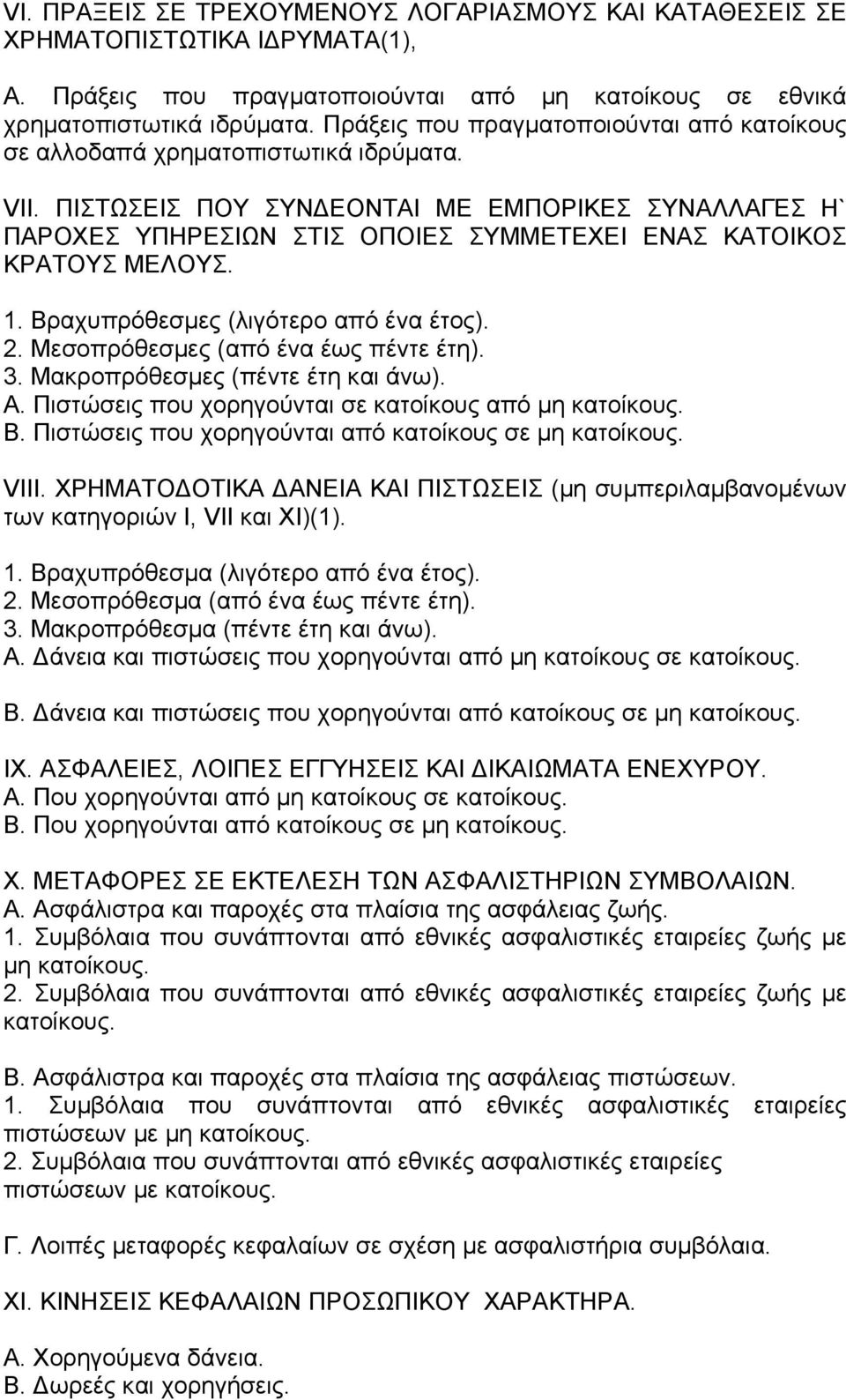 ΠΙΣΤΩΣΕΙΣ ΠΟΥ ΣΥΝ ΕΟΝΤΑΙ ΜΕ ΕΜΠΟΡΙΚΕΣ ΣΥΝΑΛΛΑΓΕΣ Η` ΠΑΡΟΧΕΣ ΥΠΗΡΕΣΙΩΝ ΣΤΙΣ ΟΠΟΙΕΣ ΣΥΜΜΕΤΕΧΕΙ ΕΝΑΣ ΚΑΤΟΙΚΟΣ ΚΡΑΤΟΥΣ ΜΕΛΟΥΣ. 1. Βραχυπρόθεσµες (λιγότερο από ένα έτος). 2.