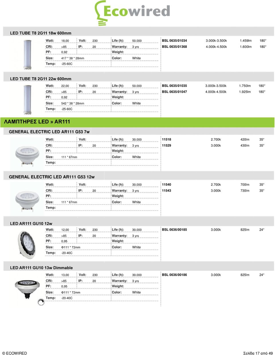 ΛΑΜΠΤΗΡΕΣ LED» AR111 LED AR111