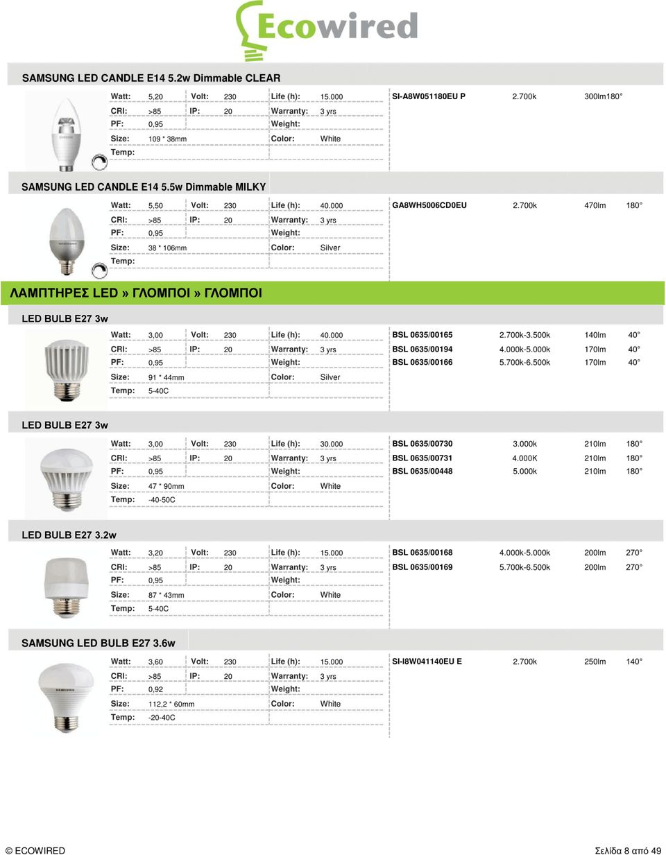 BULB E27 3w LED BULB