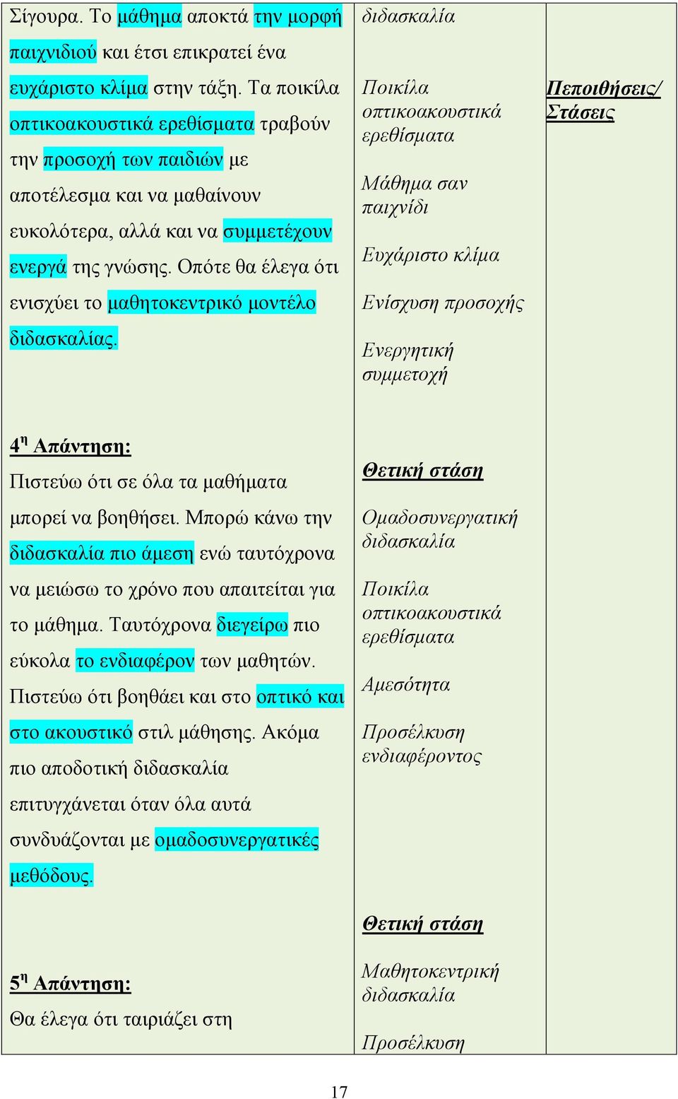 Οπότε θα έλεγα ότι ενισχύει το μαθητοκεντρικό μοντέλο διδασκαλίας.