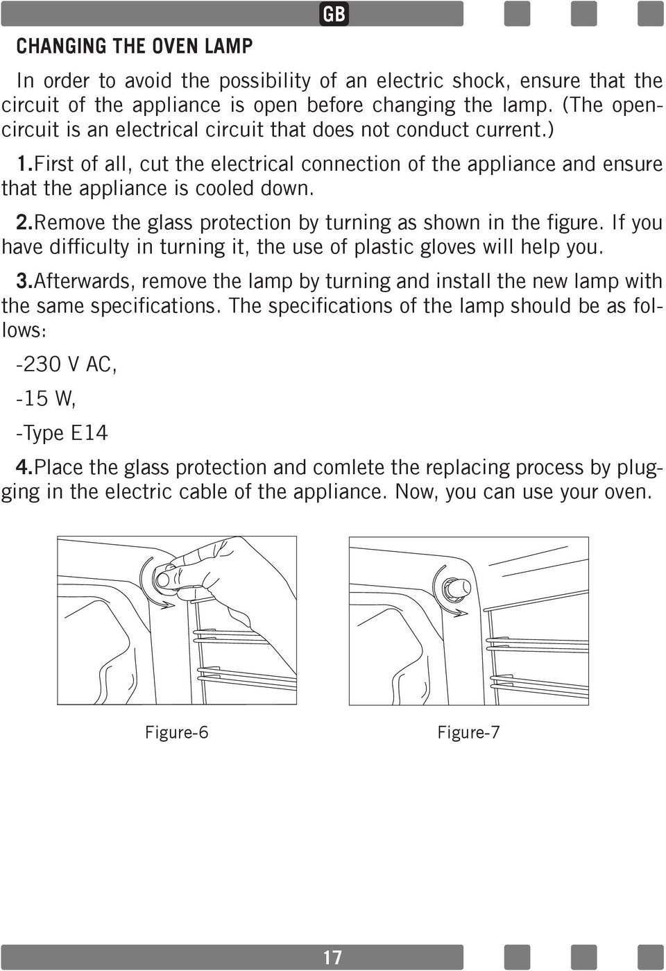 Remove the glass protection by turning as shown in the figure. If you have difficulty in turning it, the use of plastic gloves will help you. 3.