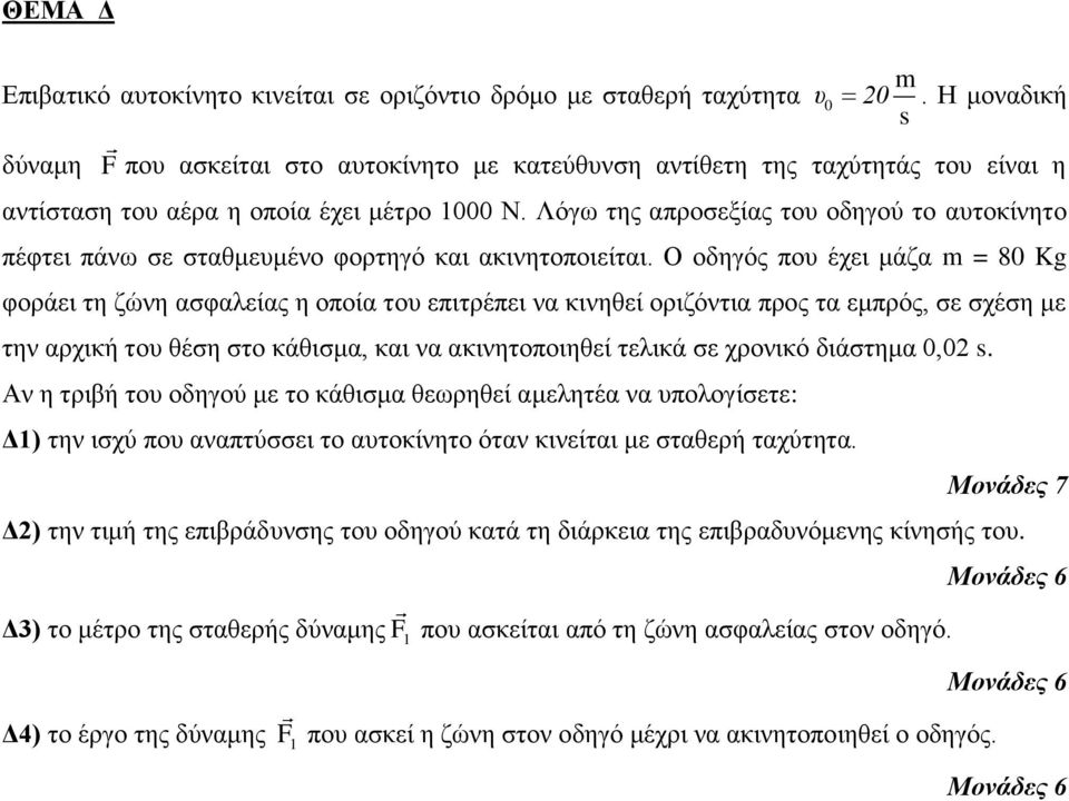 Λόγω της απροσεξίας του οδηγού το αυτοκίνητο πέφτει πάνω σε σταθμευμένο φορτηγό και ακινητοποιείται.