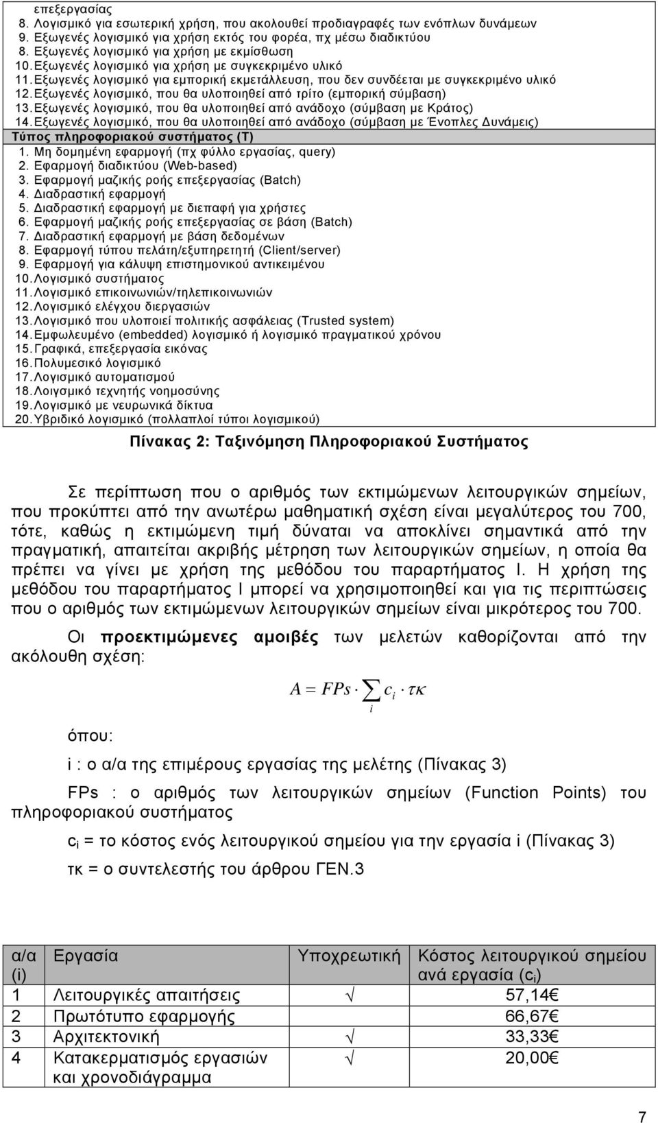 Εξωγενές λογισµικό, που θα υλοποιηθεί από τρίτο (εµπορική σύµβαση) 13. Εξωγενές λογισµικό, που θα υλοποιηθεί από ανάδοχο (σύµβαση µε Κράτος) 14.