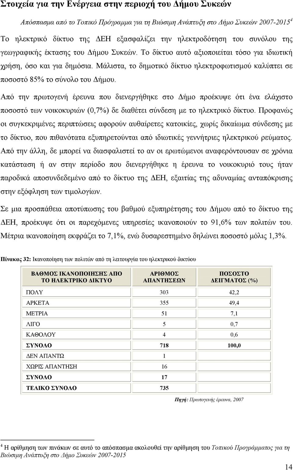 Μάλιστα, το δηµοτικό δίκτυο ηλεκτροφωτισµού καλύπτει σε ποσοστό 85% το σύνολο του ήµου.