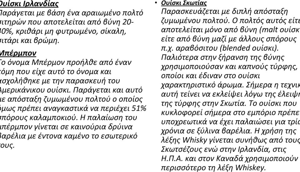 Παράγεται και αυτό ε απόσταξη ζυμωμένου πολτού ο οποίος μωςπρέπειαναγκαστικάναπεριέχει51% πόρους καλαμποκιού.