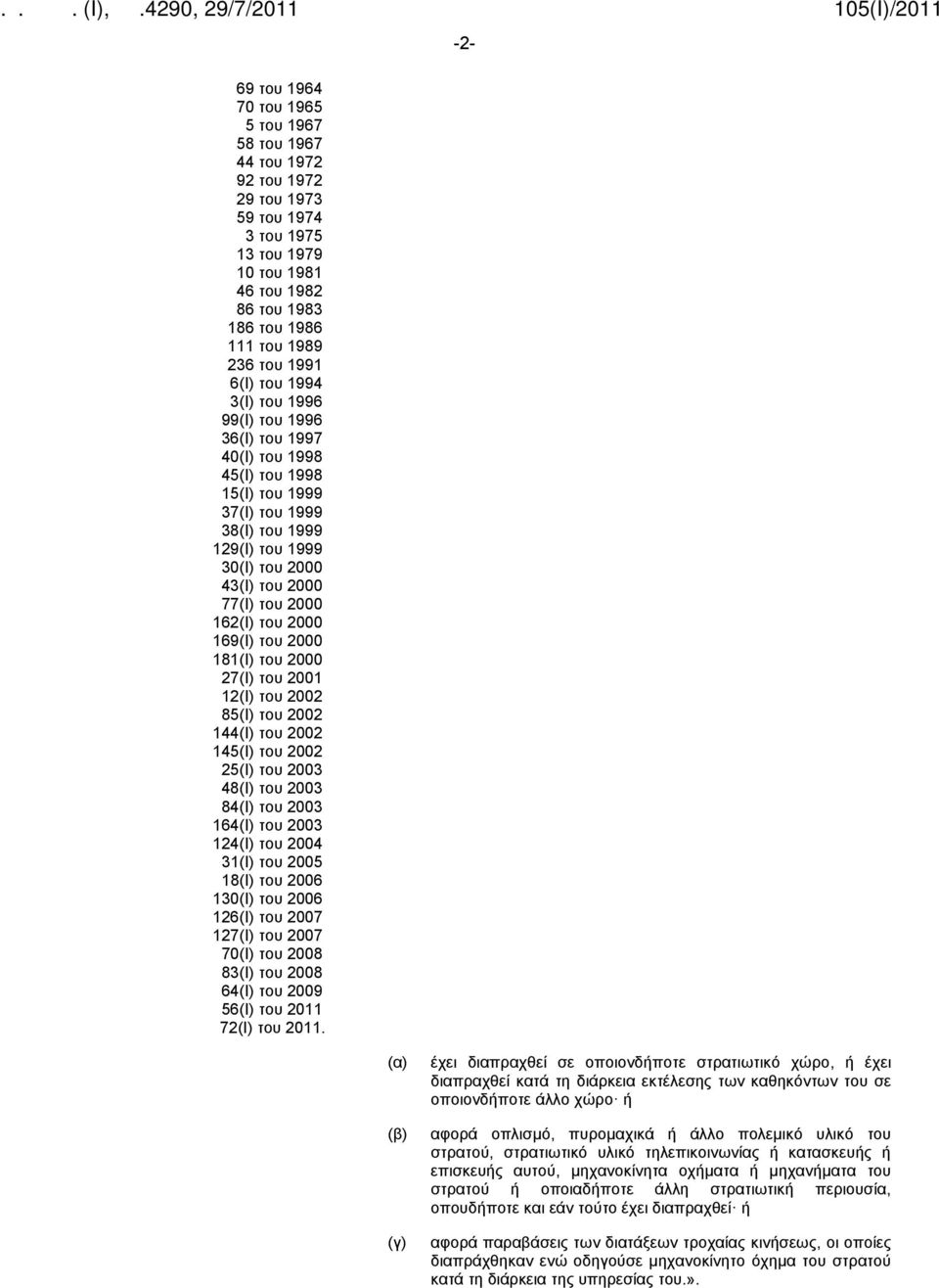 162(I) του 2000 169(I) του 2000 181(I) του 2000 27(I) του 2001 12(I) του 2002 85(I) του 2002 144(I) του 2002 145(I) του 2002 25(I) του 2003 48(I) του 2003 84(I) του 2003 164(I) του 2003 124(I) του