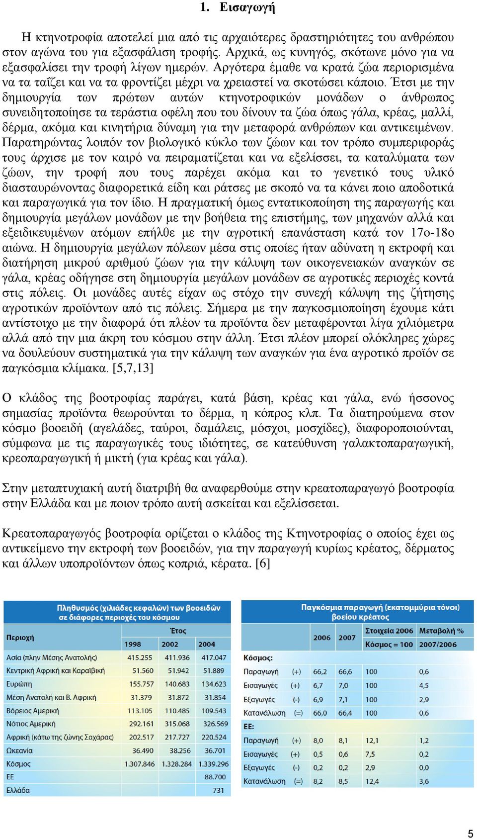 Έτσι με την δημιουργία των πρώτων αυτών κτηνοτροφικών μονάδων ο άνθρωπος συνειδητοποίησε τα τεράστια οφέλη που του δίνουν τα ζώα όπως γάλα, κρέας, μαλλί, δέρμα, ακόμα και κινητήρια δύναμη για την