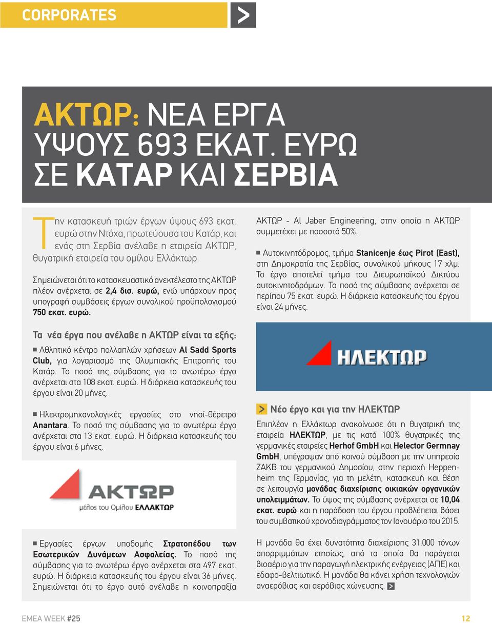 Σημειώνεται ότι το κατασκευαστικό ανεκτέλεστο της ΑΚΤΩΡ πλέον ανέρχεται σε 2,4 δισ. ευρώ,