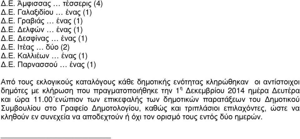 πραγµατοποιήθηκε την 1 η εκεµβρίου 2014 ηµέρα ευτέρα και ώρα 11.