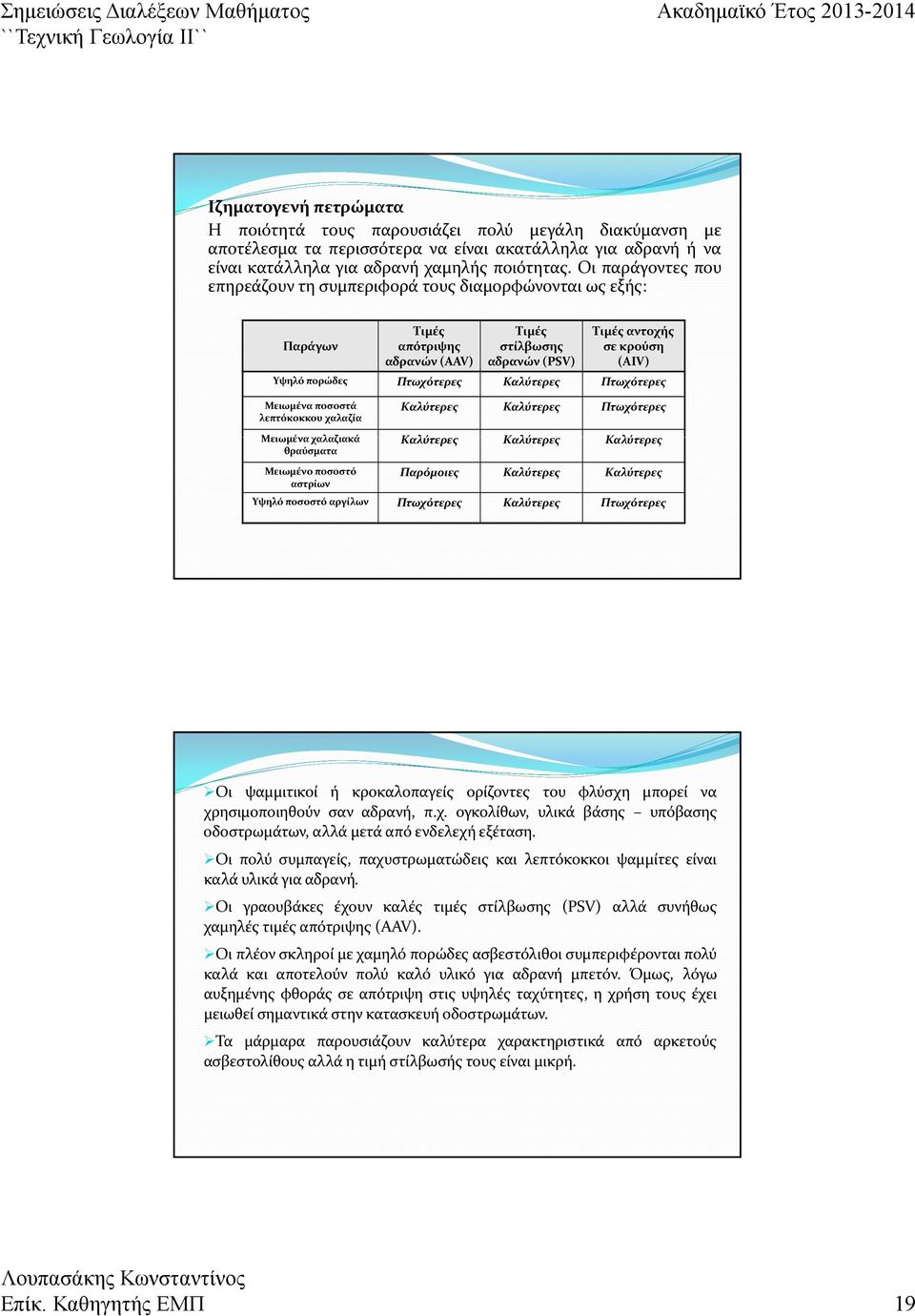 Καλύτερες Πτωχότερες Μειωμένα ποσοστά λεπτόκοκκου χαλαζία Καλύτερες Καλύτερες Πτωχότερες Μειωμένα χαλαζιακά Καλύτερες Καλύτερες Καλύτερες θραύσματα Μειωμένο ποσοστό Παρόμοιες Καλύτερες Καλύτερες