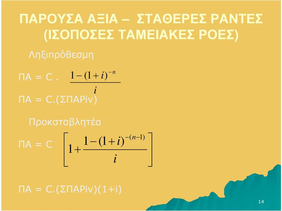 1 (1+ i) i ΠΑ = C.