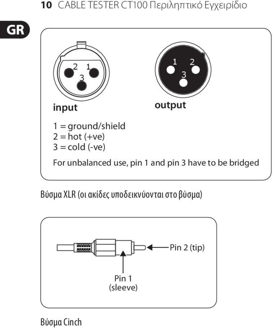 pin 3 have to be bridged Βύσμα XLR (οι ακίδες