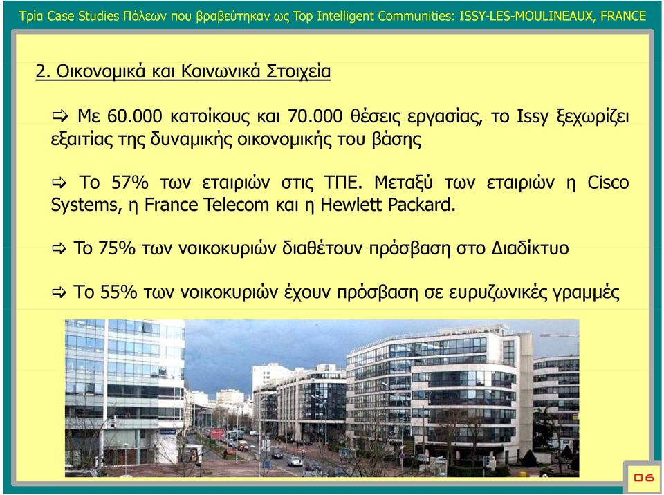 000 θέσεις εργασίας, το Issy ξεχωρίζει ξχ ρζ εξαιτίας της δυναμικής οικονομικής του βάσης Το 57% των εταιριών στις ΤΠΕ.