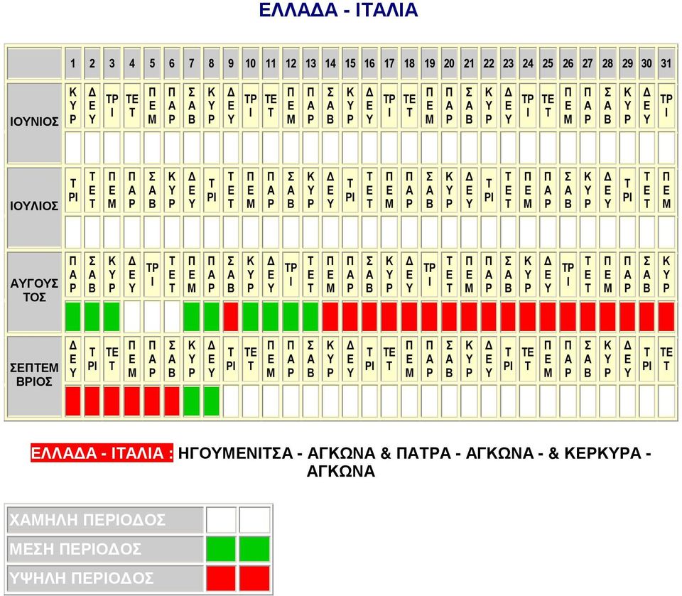 28 29 30 31 ΟΝΟ ΟΛΟ ΓΟ Ο Ο ΛΛ - Λ : ΗΓΟΝ