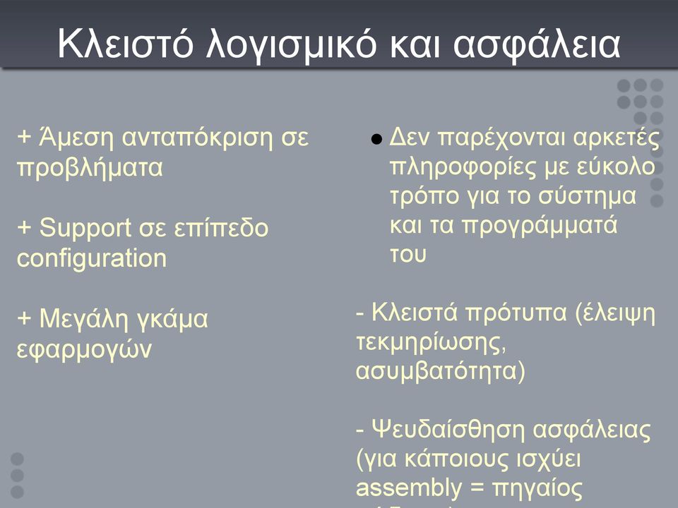 με εύκολο τρόπο για το σύστημα και τα προγράμματά του - Κλειστά πρότυπα (έλειψη