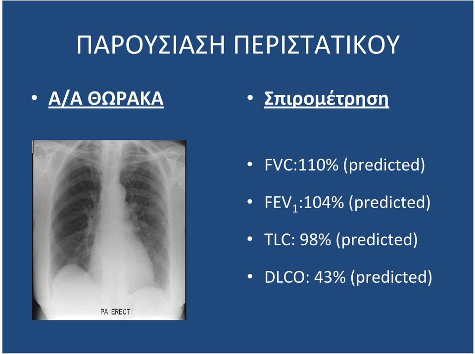 (predicted) FEV 1 :104%