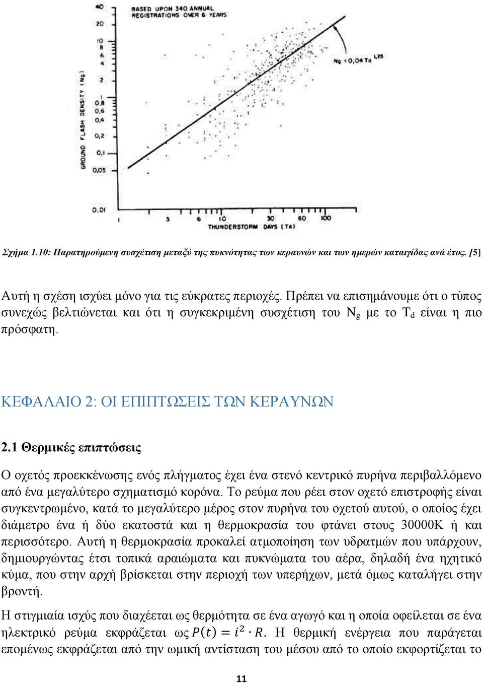 1 Θερμικές επιπτώσεις Ο οχετός προεκκένωσης ενός πλήγματος έχει ένα στενό κεντρικό πυρήνα περιβαλλόμενο από ένα μεγαλύτερο σχηματισμό κορόνα.