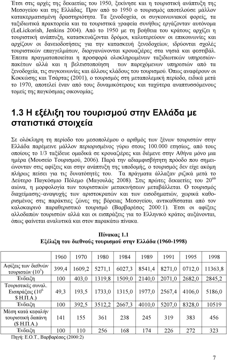 Από το 1950 με τη βοήθεια του κράτους αρχίζει η τουριστική ανάπτυξη, κατασκευάζονται δρόμοι, καλυτερεύουν οι επικοινωνίες και αρχίζουν οι δανειοδοτήσεις για την κατασκευή ξενοδοχείων, ιδρύονται