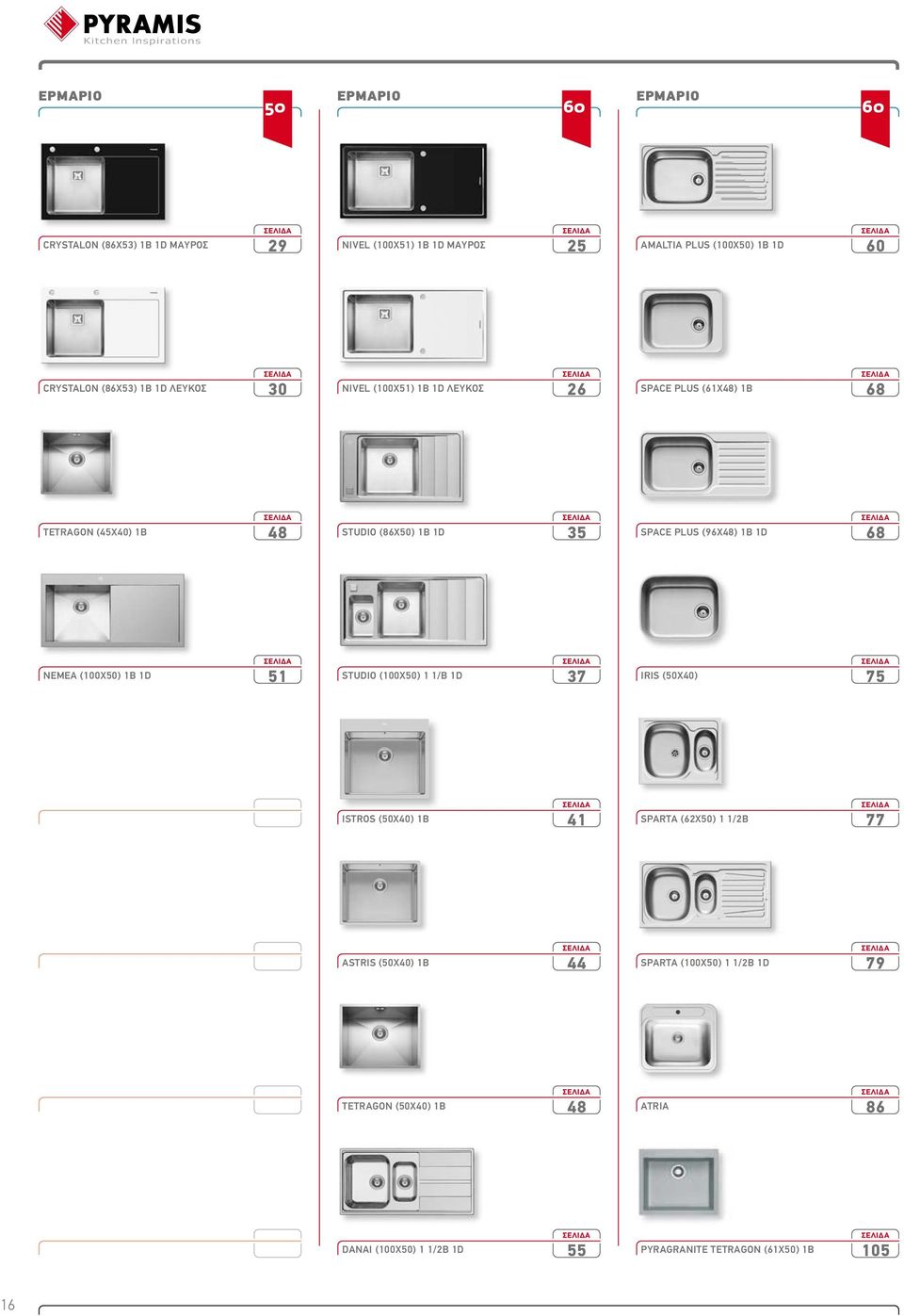 (96X48) 1B 1D 68 σελιδα NEMEA (100X50) 1B 1D 51 σελιδα STUDIO (100X50) 1 1/B 1D 37 σελιδα IRIS (50X40) 75 σελιδα ISTROS (50X40) 1B 41 σελιδα SPARTA (62X50) 1 1/2B 77 σελιδα