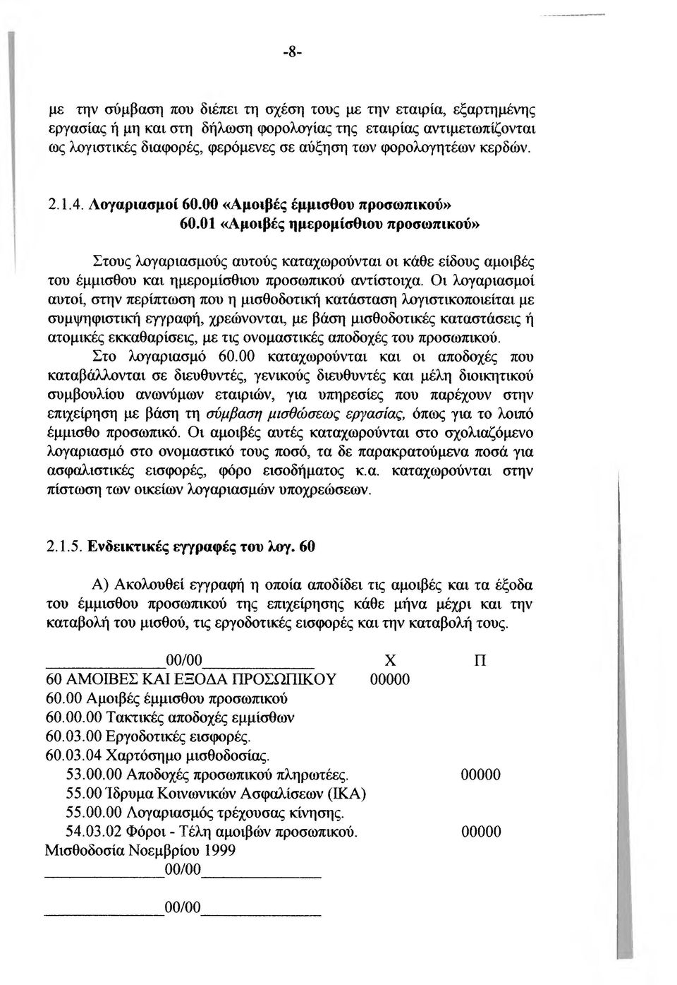 01 «Αμοιβές ημερομίσθιου προσωπικού» Στους λογαριασμούς αυτούς καταχωρούνται οι κάθε είδους αμοιβές του έμμισθου και ημερομίσθιου προσωπικού αντίστοιχα.