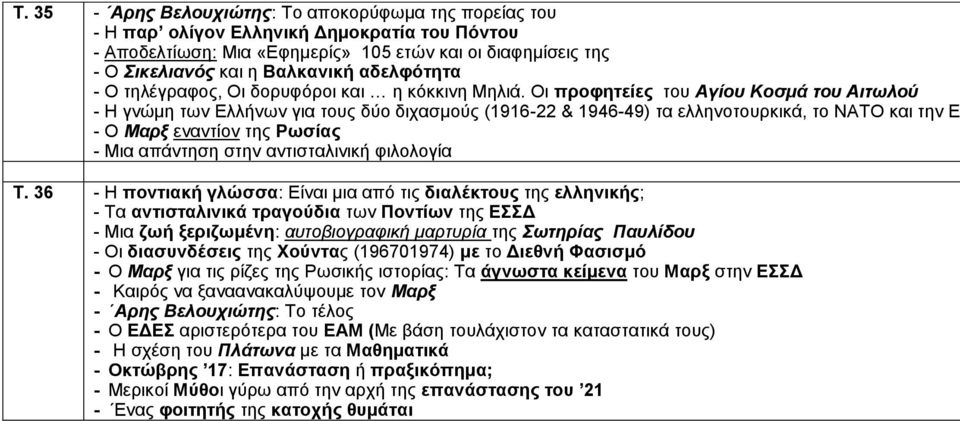 Οι προφητείες του Αγίου Κοσμά του Αιτωλού - Η γνώμη των Ελλήνων για τους δύο διχασμούς (1916-22 & 1946-49) τα ελληνοτουρκικά, το ΝΑΤΟ και την Ε - Ο Μαρξ εναντίον της Ρωσίας - Μια απάντηση στην